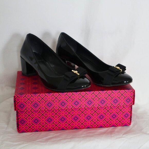 Tory Burch Black Trudy 2 Inch Pump Women's Size 7.5 - Picture 1 of 8